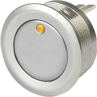 Schurter MCS 19 Series Illuminated Momentary Push Button Switch, Panel Mount, 22.2 mm Cutout, SPST, Yellow LED 1241.2857