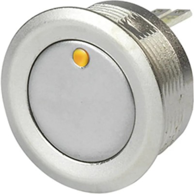 Schurter MCS 19 Series Illuminated Momentary Push Button Switch, Panel Mount, 22.2 mm Cutout, SPST, Yellow LED 1241.2857