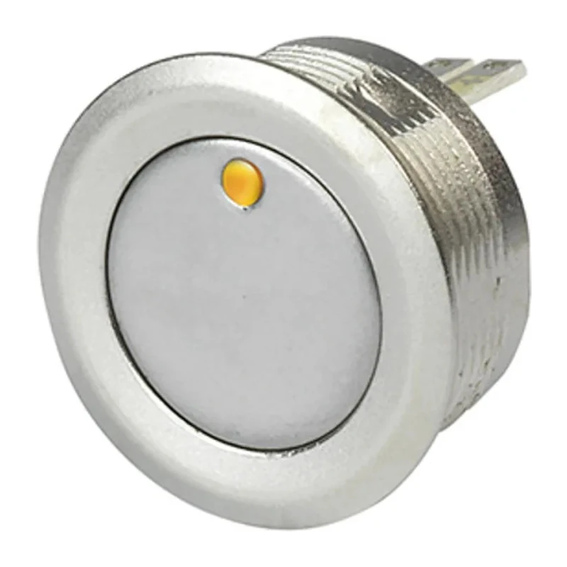 Schurter MCS 19 Series Illuminated Momentary Push Button Switch, Panel Mount, 22.2 mm Cutout, SPST, Yellow LED 1241.2857