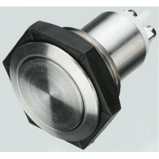Schurter MCS ES 22 Series Momentary Push Button Switch Panel Mount, 22.2 mm Cutout, SPST, IP40, 48 V dc 1301.9565