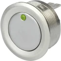 Schurter MCS 19 Series Illuminated Momentary Push Button Switch, Panel Mount, 22.2 mm Cutout, SPST, Green and Red 1241.2858