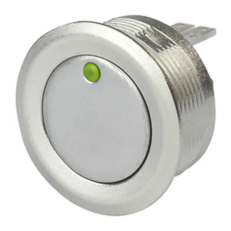 Schurter MCS 19 Series Illuminated Momentary Push Button Switch, Panel Mount, 22.2 mm Cutout, SPST, Green and Red 1241.2858