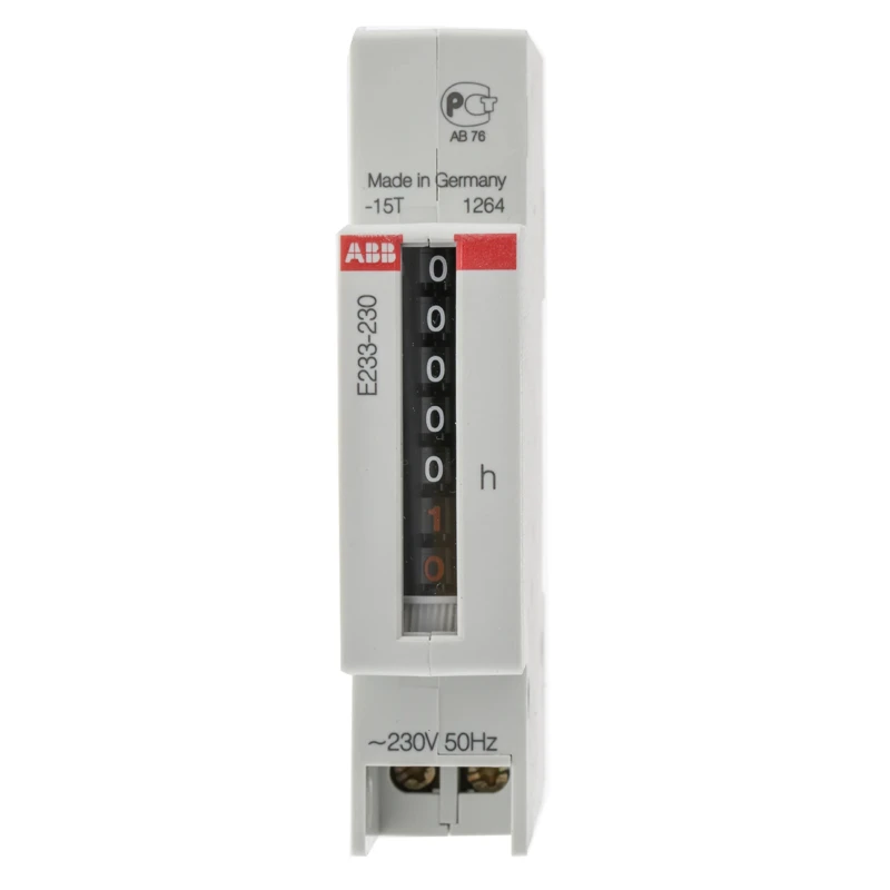 ABB Counter 230V DIN Rail Mount, Digit Height 85mm, Depth 58mm 2CDE100000R1601 - E233-230