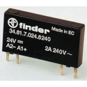 Finder 34 Series Solid State Relay 0.1 A Load Current 48 V DC Load Voltage Screwless Screw Rail PCB Push-in 34.81.7.024.7048