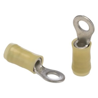 TE Connectivity PIDG Insulated Ring Terminal M5 Stud Size 12 AWG 10 AWG Wire Nylon Yellow 36161