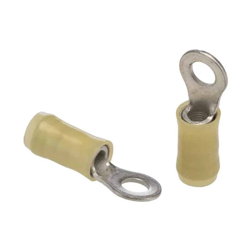 TE Connectivity PIDG Insulated Ring Terminal M5 Stud Size 12 AWG 10 AWG Wire Nylon Yellow 36161