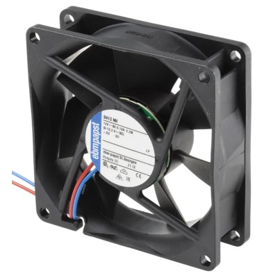 ebm-papst 8400 N Series Axial Fan 12V DC 2.1W 79 m³/h 3600 RPM Ball Bearing IP20 80x80x25 mm 