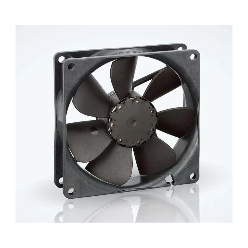 ebm-papst 3400 N Series Ball Bearing DC Axial Fan, 12V DC, 2.9 W, 242 mA Max, 102 m³/h, 92 mm Frame Size IP20 