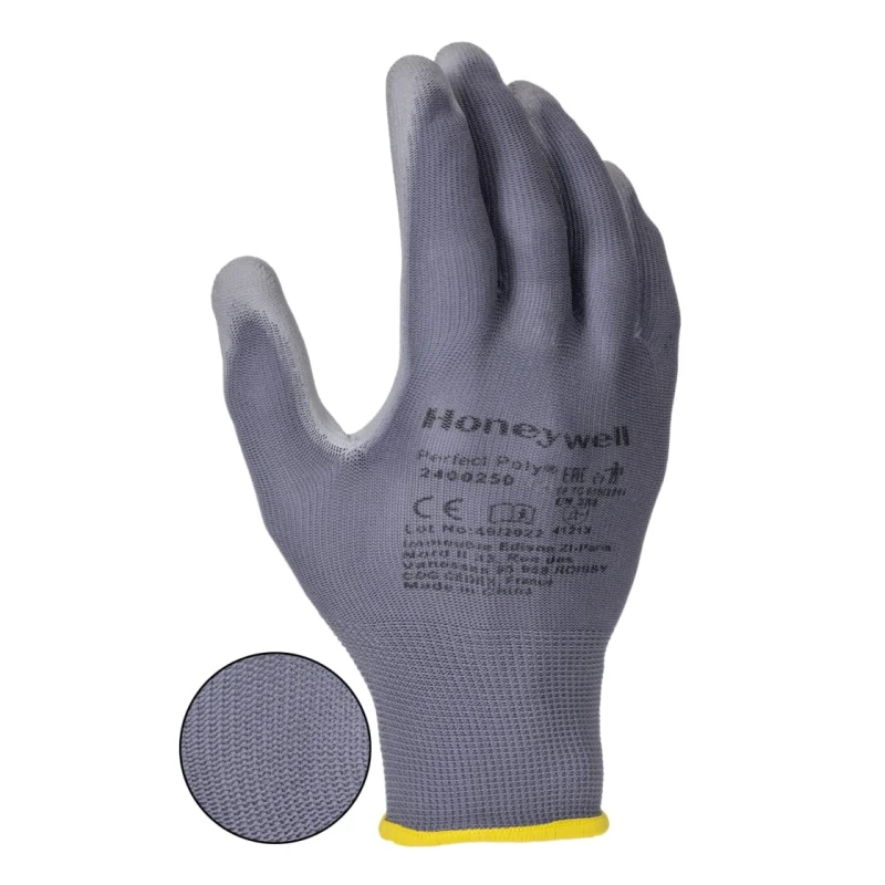 North Grey Polyamide Work Gloves Size 8 Polyurethane Coating 2400250-08