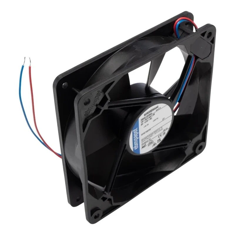 ebm-papst 4400 F Series High Performance Ball Bearing Axial Fan, 12V DC, 170 m³/h Air Flow, 5.3 W, 440 mA, 119 mm x 25 4412F