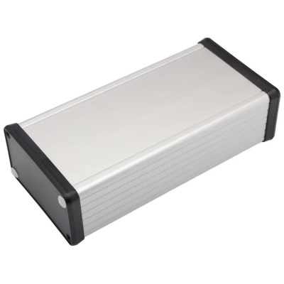 Hammond 1455 Series Aluminium Enclosure with Black Lid IP54 43 mm x 160 mm x 78 mm 1455K1602