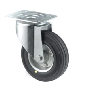 Tente Swivel Castor 70 kg Load Capacity 100 mm Solid Rubber Wheel Pressed Steel Frame 3470DYR100P62
