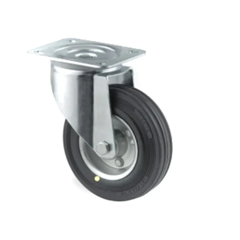 Tente Swivel Castor 70 kg Load Capacity 100 mm Solid Rubber Wheel Pressed Steel Frame 3470DYR100P62