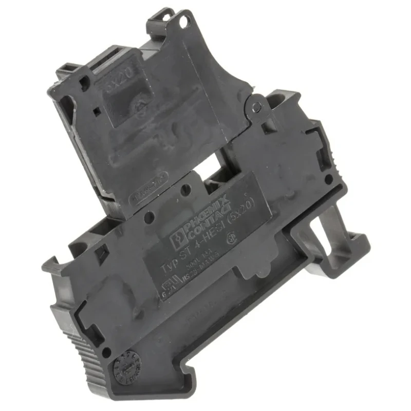 Phoenix Contact Fused DIN Rail Terminal Black 4mm² 1-Level Spring Cage 6.3A 500V ST 4-HESI (5X20) 3036369