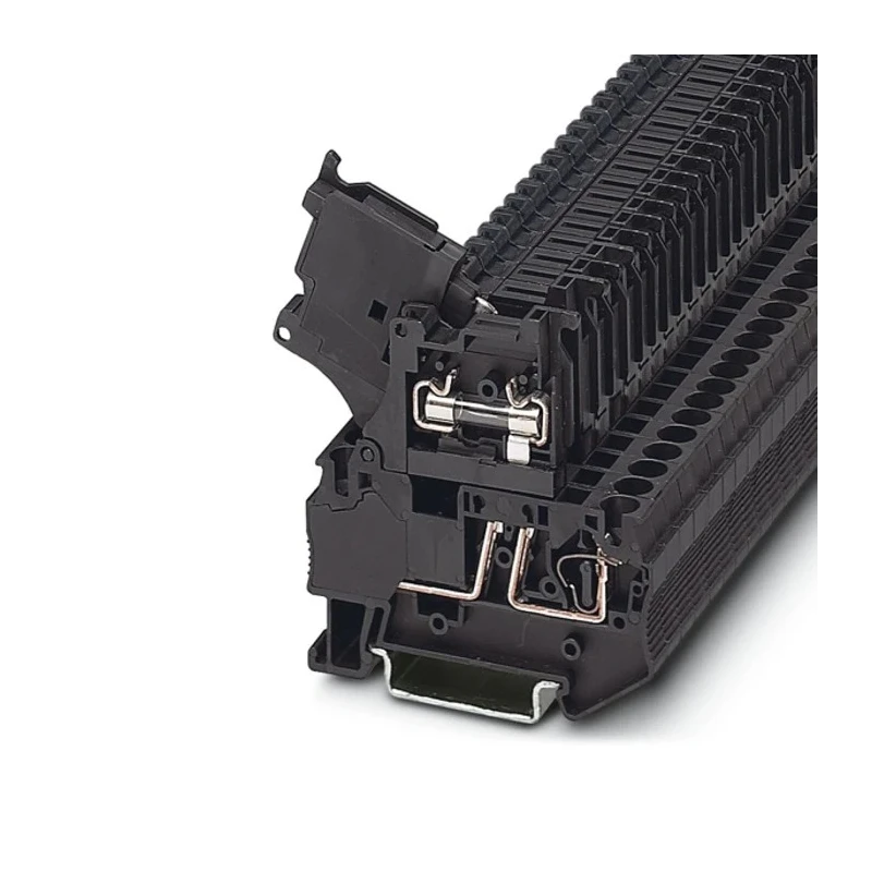 Phoenix Contact Fused DIN Rail Terminal Black 4mm² 1-Level Spring Cage 6.3A 500V ST 4-HESI (5X20) 3036369