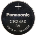 Panasonic CR2450 Lithium Manganese Dioxide Button Battery 3 V, 24.5 mm Diameter CR2450