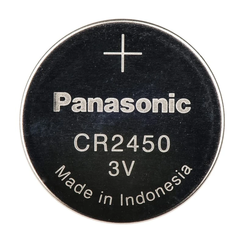 Panasonic CR2450 Lithium Manganese Dioxide Button Battery 3 V, 24.5 mm Diameter CR2450