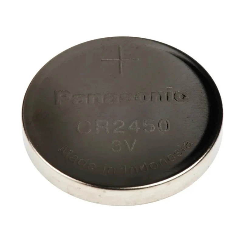 Panasonic CR2450 Lithium Manganese Dioxide Button Battery 3 V, 24.5 mm Diameter CR2450