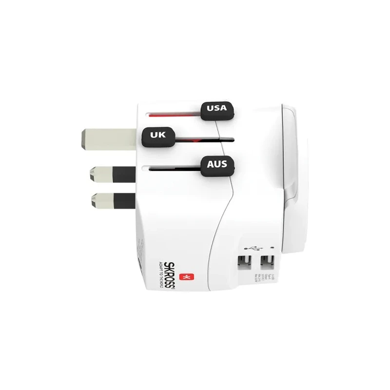 SKROSS Travel Adapter Europe Australia UK China USA USB 6.3A 250V SKR-0080