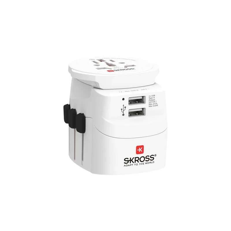 SKROSS Travel Adapter Europe Australia UK China USA USB 6.3A 250V SKR-0080