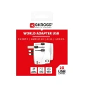 SKROSS Travel Adapter Europe Australia UK China USA USB 6.3A 250V SKR-0080
