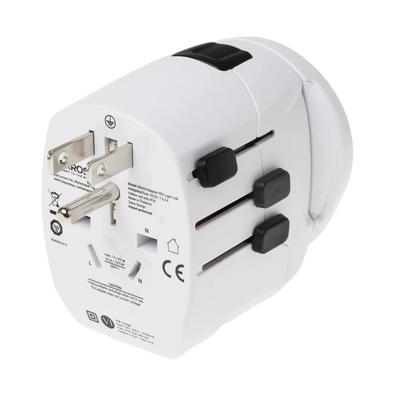SKROSS Travel Adapter Europe Australia UK China USA USB 6.3A 250V SKR-0080