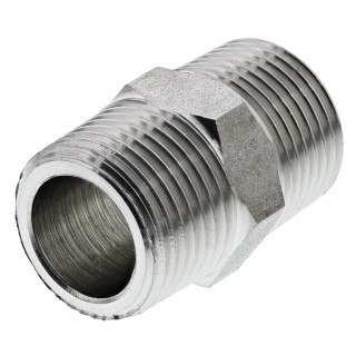 Legris Pneumatic Stainless Steel Pipe Fitting Straight Hexagon Coupler Male 3/8 in x Male 3/8 in 1821 17 17
