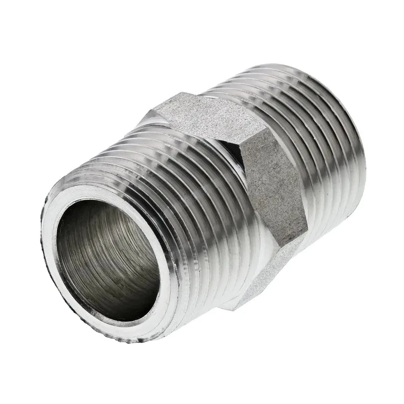 Legris Pneumatic Stainless Steel Pipe Fitting Straight Hexagon Coupler Male 3/8 in x Male 3/8 in 1821 17 17