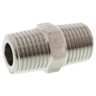 Legris Pneumatic Stainless Steel 316L Straight Hexagon Coupler Pipe Fitting Male 1/4 in x Male 1/4 in 1821 13 13