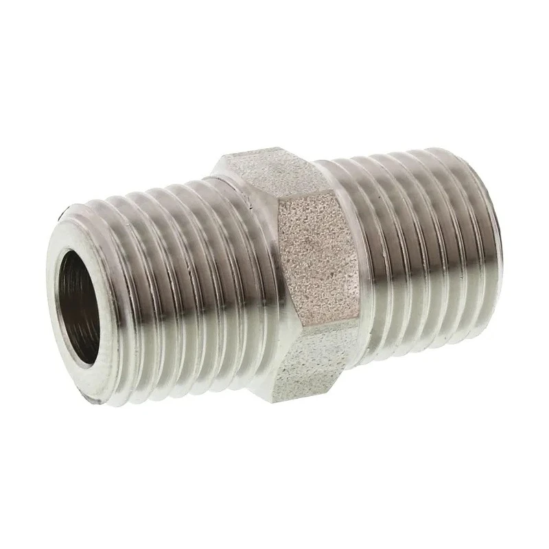 Legris Pneumatic Stainless Steel 316L Straight Hexagon Coupler Pipe Fitting Male 1/4 in x Male 1/4 in 1821 13 13