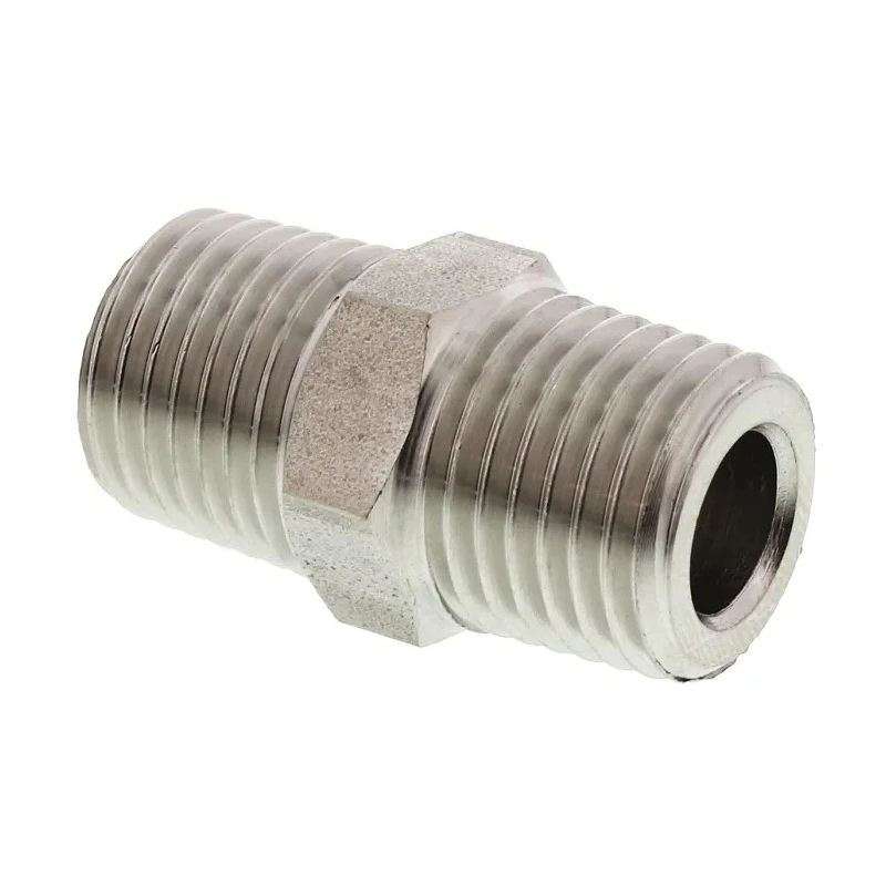 Legris Pneumatic Stainless Steel 316L Straight Hexagon Coupler Pipe Fitting Male 1/4 in x Male 1/4 in 1821 13 13