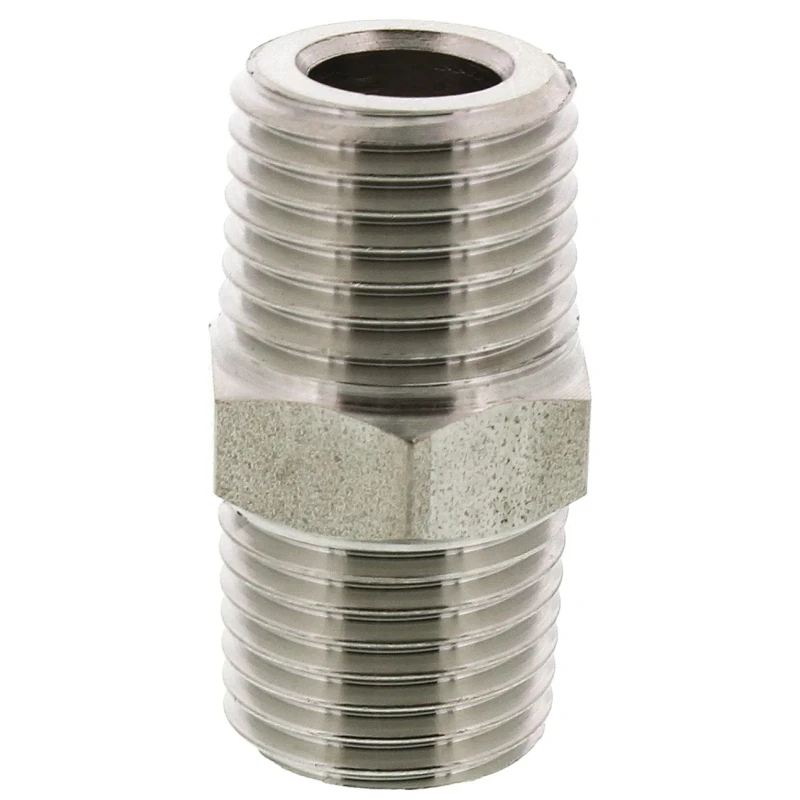 Legris Pneumatic Stainless Steel 316L Straight Hexagon Coupler Pipe Fitting Male 1/4 in x Male 1/4 in 1821 13 13