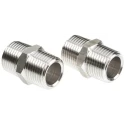 Legris Stainless Steel Pneumatic Fitting Pipe Coupler Straight Hexagon Male 1/2 in x Male 1/2 in 1821 21 21