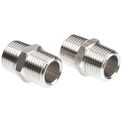 Legris Stainless Steel Pneumatic Fitting Pipe Coupler Straight Hexagon Male 1/2 in x Male 1/2 in 1821 21 21