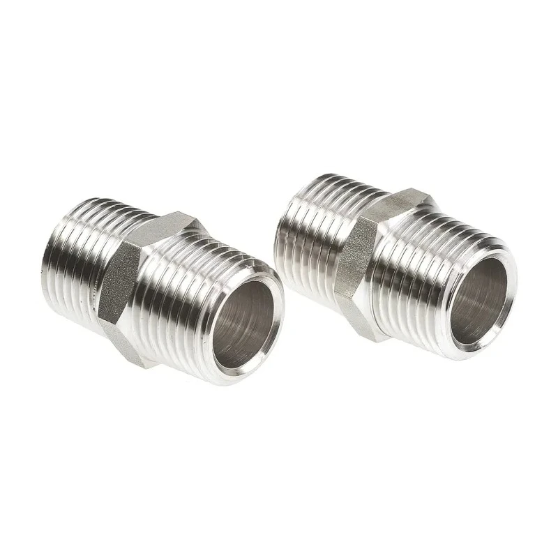 Legris Stainless Steel Pneumatic Fitting Pipe Coupler Straight Hexagon Male 1/2 in x Male 1/2 in 1821 21 21