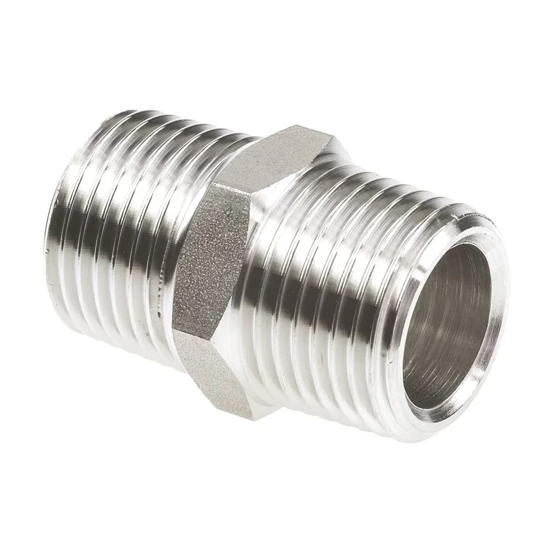 Legris Stainless Steel Pneumatic Fitting Pipe Coupler Straight Hexagon Male 1/2 in x Male 1/2 in 1821 21 21