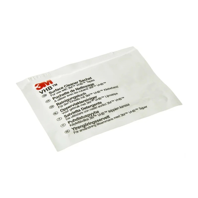 3M VHB Wet Wet Wipes Surface Cleaning White Pack of 100 Single Use Alcohol-Based HCB CLEANER 100/PACK