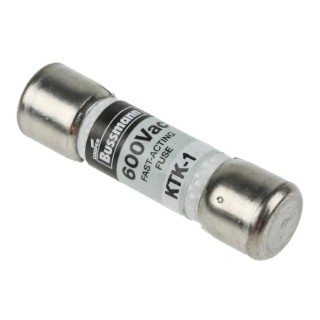 Eaton Fast Acting Melamine Cartridge Fuse 1A 600V AC, 10 x 38 mm KTK-1