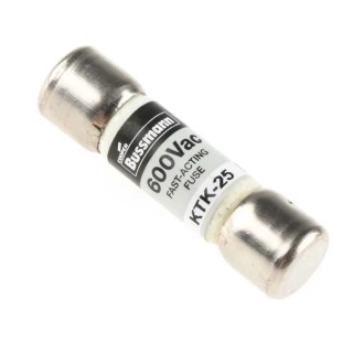 Eaton Melamine Cartridge Fuse 25A Fast Acting 10 x 38 mm 600V AC KTK-25