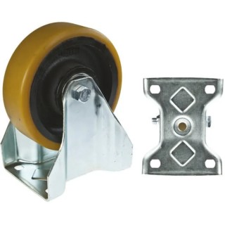Tente Fixed Castor, 750 kg Load Capacity, 160 mm Polyurethane Wheel, Fixed Rotation, Ball Bearing Hub 4688FTP160P63