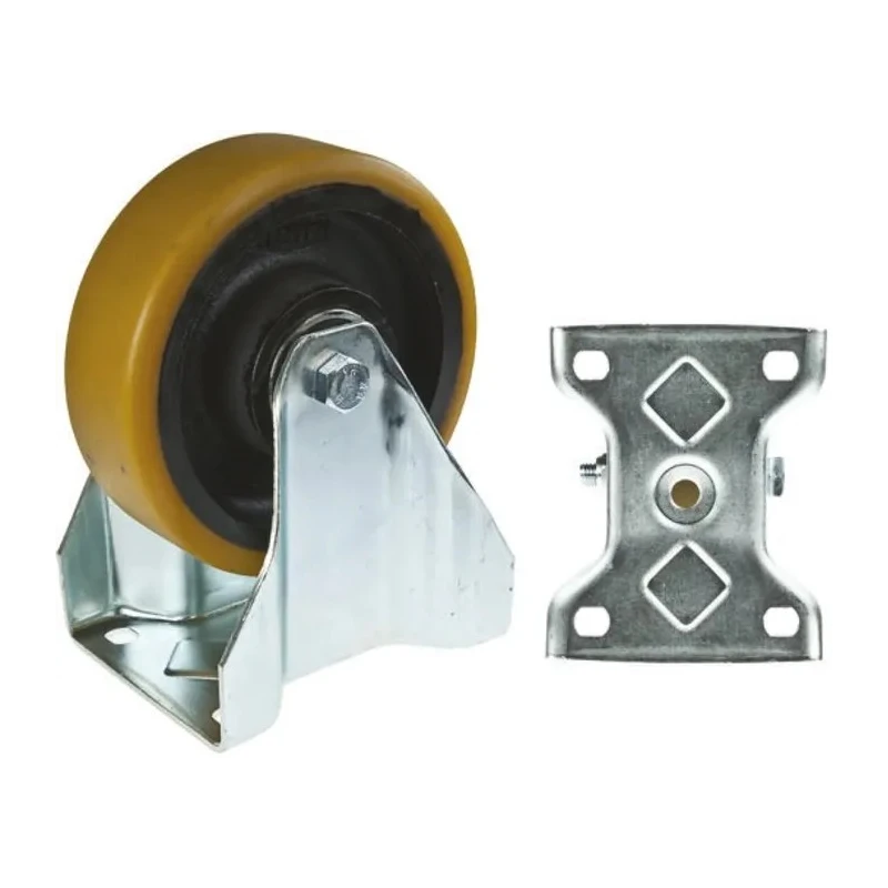 Tente Fixed Castor, 750 kg Load Capacity, 160 mm Polyurethane Wheel, Fixed Rotation, Ball Bearing Hub 4688FTP160P63