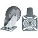 Tente Swivel Castor, Rubber Wheel, 100 mm Diameter, 100 kg Load Capacity, Ball Bearing Hub 2470PJP100P50