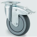 Tente Braked Swivel Castor 100 kg Load Capacity 100 mm Rubber Wheel 135 mm Height 32 mm Width 2477PJP100P50