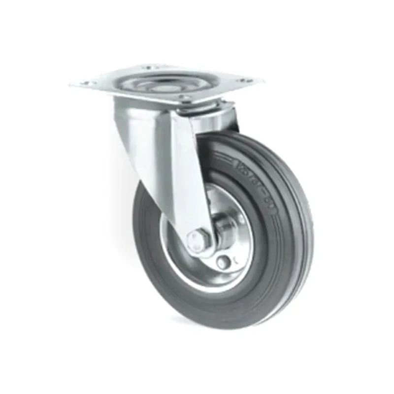Tente Swivel Castor 70 kg Capacity 100 mm Solid Rubber Wheel Pressed Steel Frame Passivated Zinc Plated 3370DVR100P62