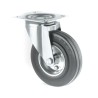 Tente Swivel Castor 70 kg Capacity 100 mm Solid Rubber Wheel Pressed Steel Frame Passivated Zinc Plated 3370DVR100P62