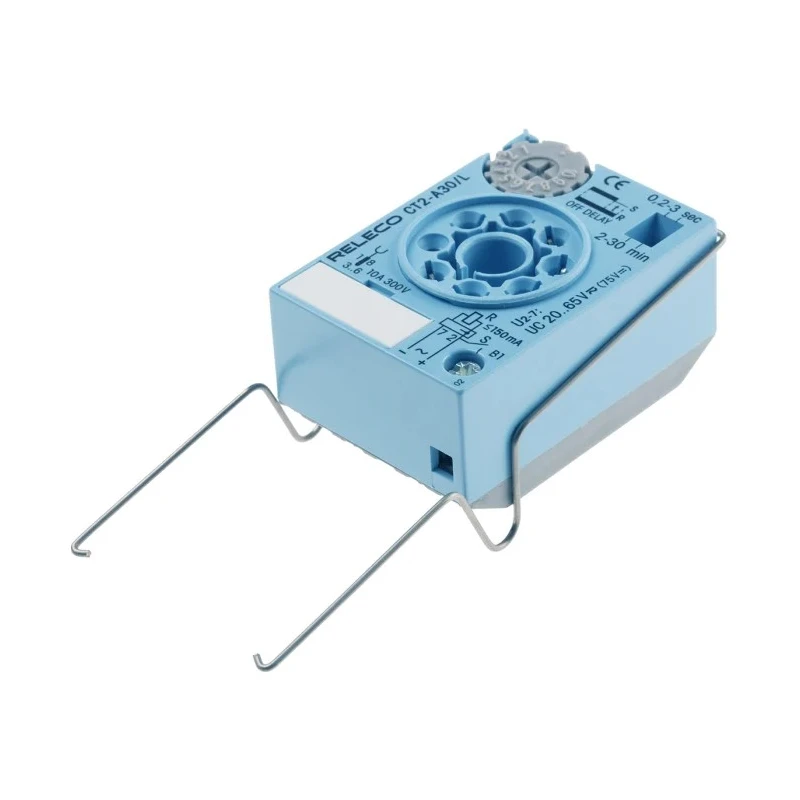 Releco Timer Relay 3-Contact, OFF Delay, 220 V dc/20, 65 V ac, 0.2 to 30 s/min Time Range, 8-Pin Terminal CT2-A