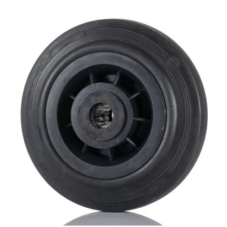 Tente Black Rubber Trolley Wheel 200mm Diameter, 50mm Width, Load Capacity 205kg PVR200/50X20LM58