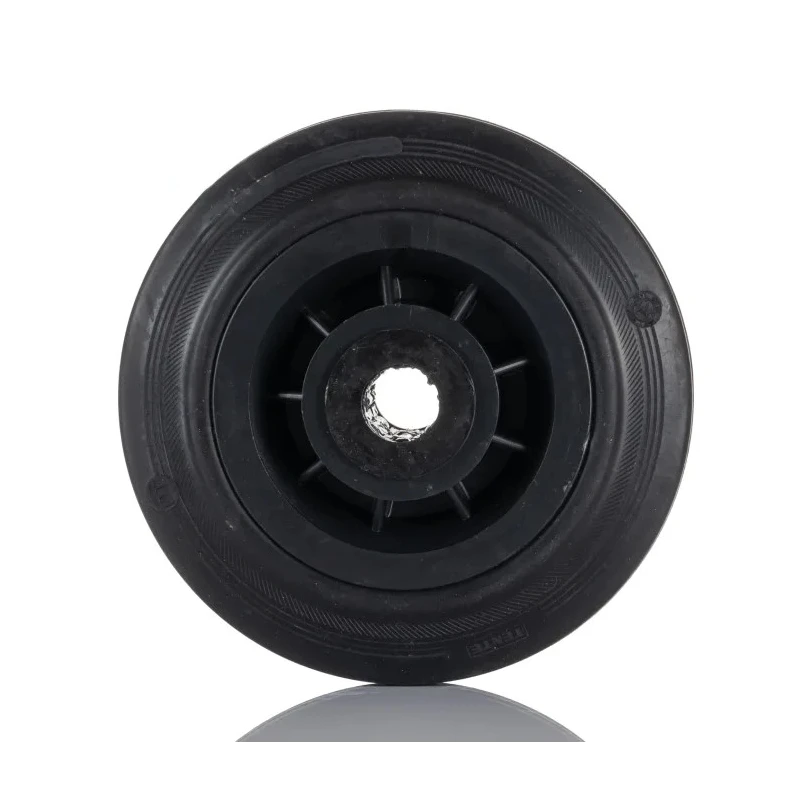 Tente Black Rubber Trolley Wheel 200mm Diameter, 50mm Width, Load Capacity 205kg PVR200/50X20LM58