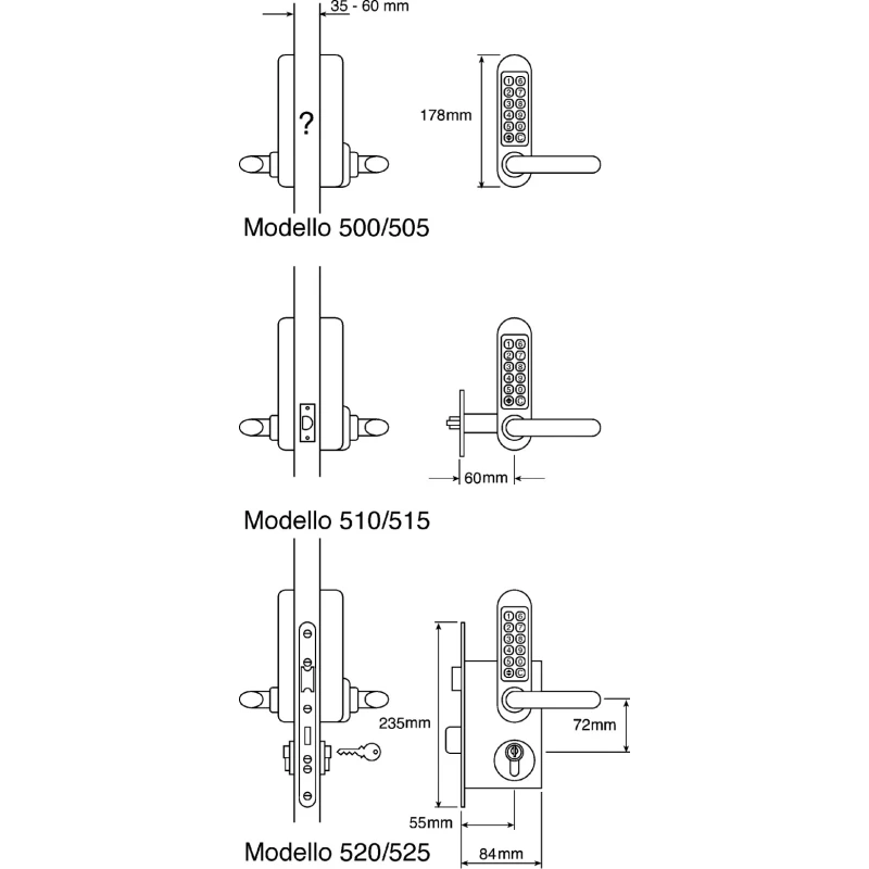 Codelock Stainless Steel Mechanical Stainless Steel Code Lock 500 SS