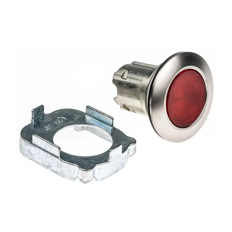 Siemens Red Pilot Light, 30 mm Cutout, Metal Bezel, Flush Mount, IP69K/IP67/IP66, SIRIUS ACT 3SU1061-0JD20-0AA0